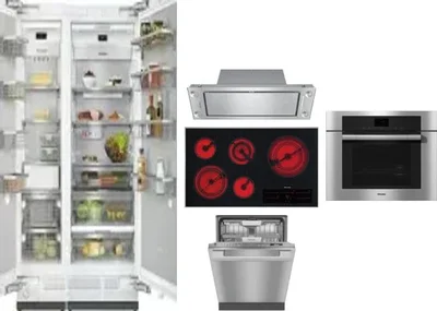 6 Piece Package Includes Refrigerator, Freezer, Cooktop, Wall Oven, Hood And Dishwasher