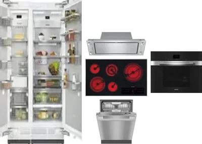 6 Piece Package Includes Refrigerator, Freezer, Cooktop, Wall Oven, Hood And Dishwasher