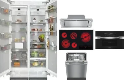 6 Piece Package Includes Refrigerator, Freezer, Cooktop, Wall Oven, Hood And Dishwasher