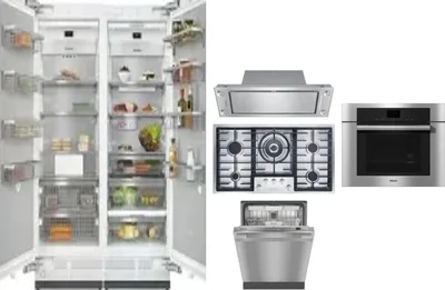 6 Piece Package Includes Refrigerator, Freezer, Cooktop, Wall Oven, Hood And Dishwasher