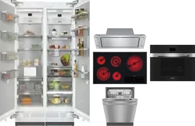 6 Piece Package Includes Refrigerator, Freezer, Cooktop, Wall Oven, Hood And Dishwasher