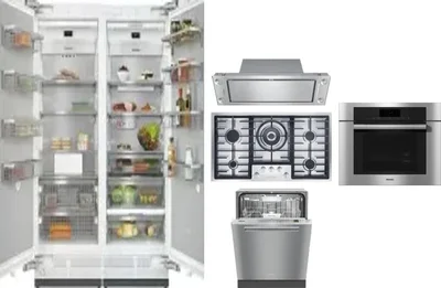 6 Piece Package Includes Refrigerator, Freezer, Cooktop, Wall Oven, Hood And Dishwasher