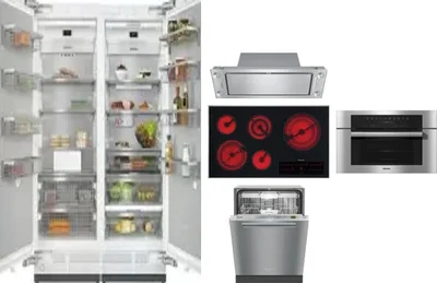 6 Piece Package Includes Refrigerator, Freezer, Cooktop, Wall Oven, Hood And Dishwasher