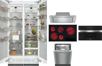6 Piece Package Includes Refrigerator, Freezer, Cooktop, Wall Oven, Hood And Dishwasher