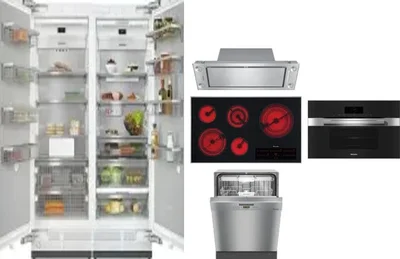 6 Piece Package Includes Refrigerator, Freezer, Cooktop, Wall Oven, Hood And Dishwasher