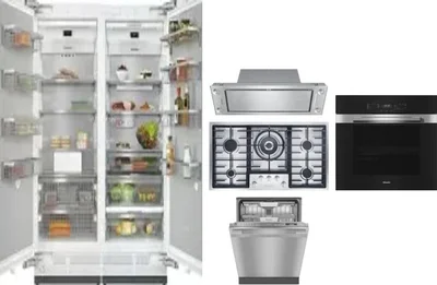 6 Piece Package Includes Refrigerator, Freezer, Cooktop, Wall Oven, Hood And Dishwasher