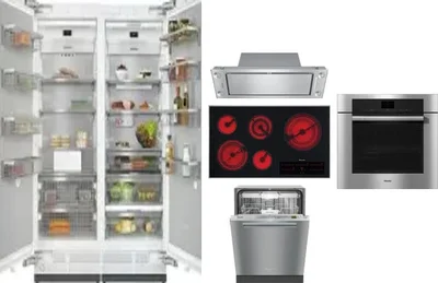 6 Piece Package Includes Refrigerator, Freezer, Cooktop, Wall Oven, Hood And Dishwasher