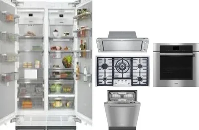6 Piece Package Includes Refrigerator, Freezer, Cooktop, Wall Oven, Hood And Dishwasher