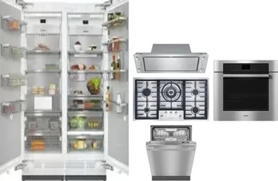 6 Piece Package Includes Refrigerator, Freezer, Cooktop, Wall Oven, Hood And Dishwasher