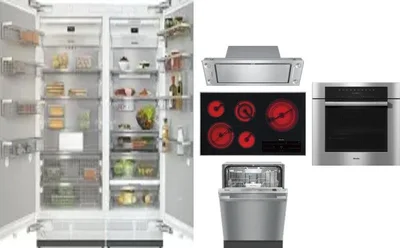 6 Piece Package Includes Refrigerator, Freezer, Cooktop, Wall Oven, Hood And Dishwasher