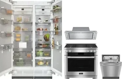 5 Piece Package Includes Refrigerator, Freezer, Range, Hood And Dishwasher