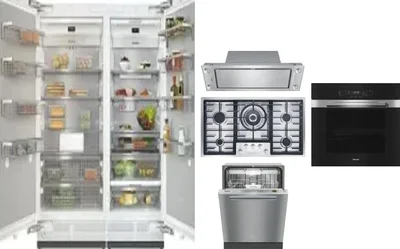 6 Piece Package Includes Refrigerator, Freezer, Cooktop, Wall Oven, Hood And Dishwasher