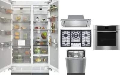6 Piece Package Includes Refrigerator, Freezer, Cooktop, Wall Oven, Hood And Dishwasher