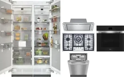 6 Piece Package Includes Refrigerator, Freezer, Cooktop, Wall Oven, Hood And Dishwasher