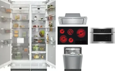 6 Piece Package Includes Refrigerator, Freezer, Cooktop, Wall Oven, Hood And Dishwasher