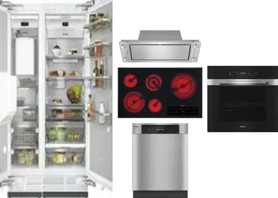 6 Piece Package Includes Refrigerator, Freezer, Cooktop, Wall Oven, Hood And Dishwasher