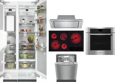 6 Piece Package Includes Refrigerator, Freezer, Cooktop, Wall Oven, Hood And Dishwasher
