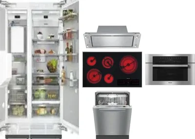 6 Piece Package Includes Refrigerator, Freezer, Cooktop, Wall Oven, Hood And Dishwasher
