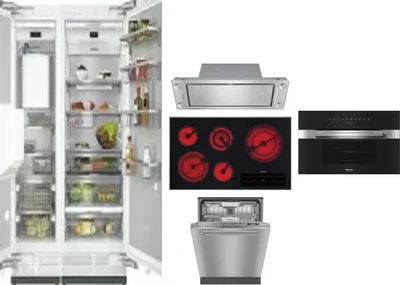 6 Piece Package Includes Refrigerator, Freezer, Cooktop, Wall Oven, Hood And Dishwasher