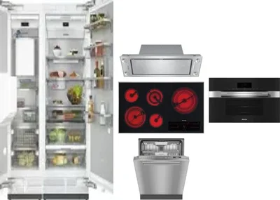 6 Piece Package Includes Refrigerator, Freezer, Cooktop, Wall Oven, Hood And Dishwasher