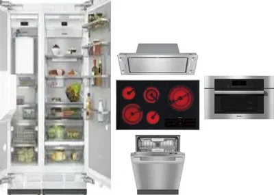 6 Piece Package Includes Refrigerator, Freezer, Cooktop, Wall Oven, Hood And Dishwasher