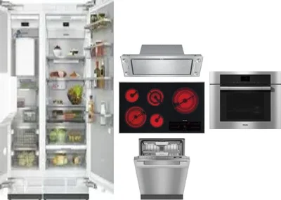 6 Piece Package Includes Refrigerator, Freezer, Cooktop, Wall Oven, Hood And Dishwasher