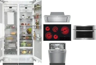 6 Piece Package Includes Refrigerator, Freezer, Cooktop, Wall Oven, Hood And Dishwasher