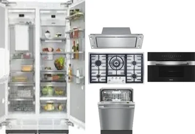 6 Piece Package Includes Refrigerator, Freezer, Cooktop, Wall Oven, Hood And Dishwasher