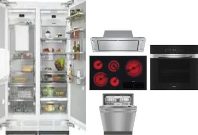 6 Piece Package Includes Refrigerator, Freezer, Cooktop, Wall Oven, Hood And Dishwasher