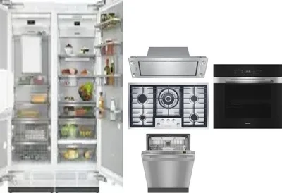 6 Piece Package Includes Refrigerator, Freezer, Cooktop, Wall Oven, Hood And Dishwasher