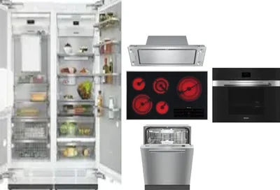 6 Piece Package Includes Refrigerator, Freezer, Cooktop, Wall Oven, Hood And Dishwasher