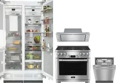 5 Piece Package Includes Refrigerator, Freezer, Range, Hood And Dishwasher