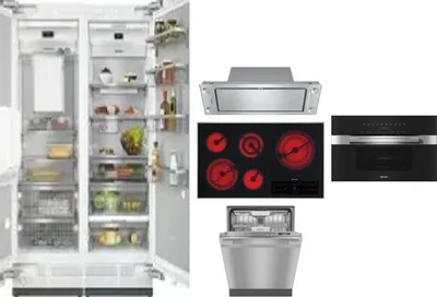 6 Piece Package Includes Refrigerator, Freezer, Cooktop, Wall Oven, Hood And Dishwasher