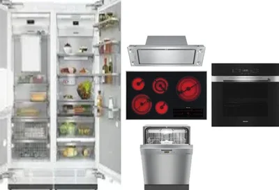 6 Piece Package Includes Refrigerator, Freezer, Cooktop, Wall Oven, Hood And Dishwasher