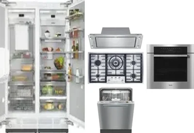 6 Piece Package Includes Refrigerator, Freezer, Cooktop, Wall Oven, Hood And Dishwasher