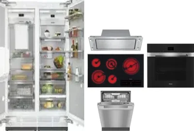 6 Piece Package Includes Refrigerator, Freezer, Cooktop, Wall Oven, Hood And Dishwasher