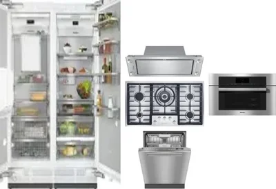 6 Piece Package Includes Refrigerator, Freezer, Cooktop, Wall Oven, Hood And Dishwasher