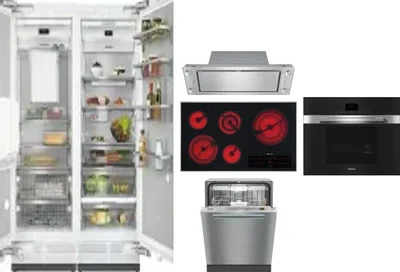 6 Piece Package Includes Refrigerator, Freezer, Cooktop, Wall Oven, Hood And Dishwasher