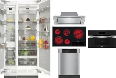 6 Piece Package Includes Refrigerator, Freezer, Cooktop, Wall Oven, Hood And Dishwasher
