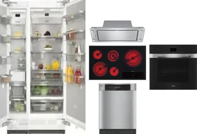 6 Piece Package Includes Refrigerator, Freezer, Cooktop, Wall Oven, Hood And Dishwasher