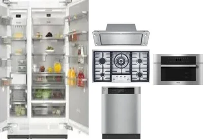 6 Piece Package Includes Refrigerator, Freezer, Cooktop, Wall Oven, Hood And Dishwasher