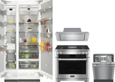 5 Piece Package Includes Refrigerator, Freezer, Range, Hood And Dishwasher