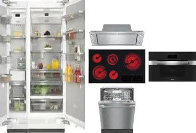 6 Piece Package Includes Refrigerator, Freezer, Cooktop, Wall Oven, Hood And Dishwasher