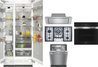6 Piece Package Includes Refrigerator, Freezer, Cooktop, Wall Oven, Hood And Dishwasher