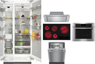 6 Piece Package Includes Refrigerator, Freezer, Cooktop, Wall Oven, Hood And Dishwasher