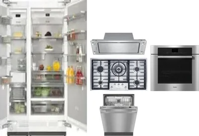 6 Piece Package Includes Refrigerator, Freezer, Cooktop, Wall Oven, Hood And Dishwasher