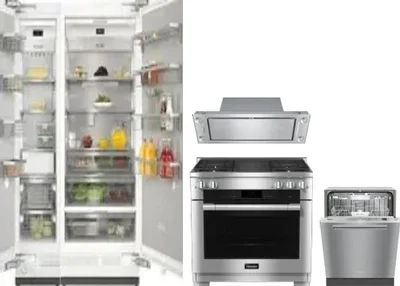5 Piece Package Includes Refrigerator, Freezer, Range, Hood And Dishwasher