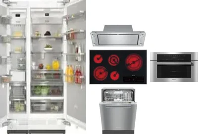 6 Piece Package Includes Refrigerator, Freezer, Cooktop, Wall Oven, Hood And Dishwasher