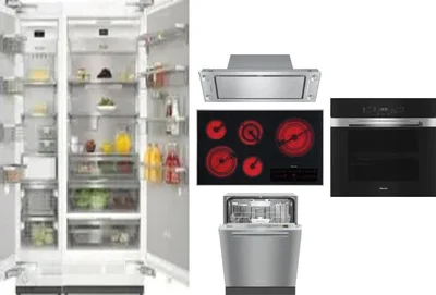 6 Piece Package Includes Refrigerator, Freezer, Cooktop, Wall Oven, Hood And Dishwasher