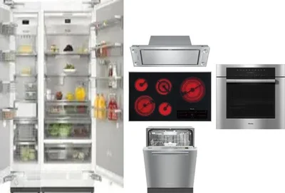 6 Piece Package Includes Refrigerator, Freezer, Cooktop, Wall Oven, Hood And Dishwasher
